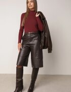 glo-story Bluză cu guler înalt din tricot elastic Munita Bordo
