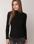 glo-story Bluză cu guler înalt din tricot elastic Munita Neagră