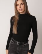 glo-story Bluză cu guler înalt din tricot elastic Munita Neagră