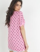 glo-story Bluză Roz Oversize cu Imprimeu Metalic Chethy