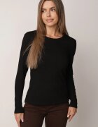 glo-story Bluză simplă cu mânecă lungă finisată cu o căptușeală ușoară Topaza Neagră