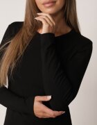 glo-story Bluză simplă cu mânecă lungă finisată cu o căptușeală ușoară Topaza Neagră