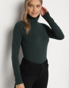 glo-story Bluză Verde de bumbac cu guler înalt Neranna