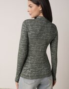 glo-story Bluză Verde din bumbac stil Longsleeve cu maletă cu imprimeu cu litere Azarenia