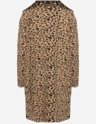 glo-story Cardigan Bej-Negru Fără Închidere cu Imprimeu Leopard cu Buzunare Riashelle