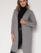 glo-story Cardigan Gri Clasic Neîncheiat Elitusa