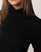 glo-story Cu guler înalt clasic cu manșete elastice striate Perite Bej Bej Negru