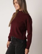 glo-story Cu guler înalt clasic cu structură cu nervuri Zircona Bordo