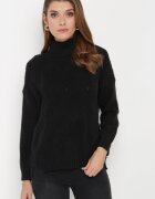 glo-story Maletă Negru din tricot de pulover cu mâneci lungi și manșete Saratte