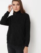 glo-story Maletă Negru din tricot de pulover cu mâneci lungi și manșete Saratte
