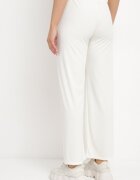 glo-story Pantaloni albi striati largi cu elastic în talie Drasia