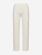 glo-story Pantaloni albi striati largi cu elastic în talie Drasia