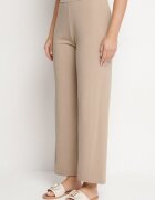 glo-story Pantaloni Bej închis Rebrate Largi Cu elastic în talie Drasia