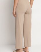 glo-story Pantaloni Bej închis Rebrate Largi Cu elastic în talie Drasia