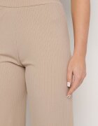 glo-story Pantaloni Bej închis Rebrate Largi Cu elastic în talie Drasia
