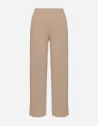 glo-story Pantaloni Bej închis Rebrate Largi Cu elastic în talie Drasia