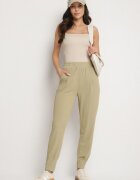 glo-story Pantaloni Casual Verde deschis cu elastic în talie și buzunare Tevinea