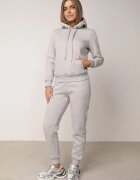 glo-story Pantaloni de trening izolați cu bumbac tip jogger cu manșete Obsida Gri deschis