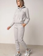 glo-story Pantaloni de trening izolați cu bumbac tip jogger cu manșete Obsida Gri deschis