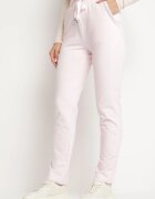 glo-story Pantaloni de trening roz tricotați cu elastic decorați cu zirconii Trasia