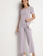 glo-story Pantaloni Mov deschis Reiat Larigi cu talie elastică Drasia
