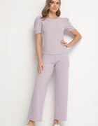 glo-story Pantaloni Mov deschis Reiat Larigi cu talie elastică Drasia
