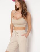 glo-story Pantaloni scurți Bej deschis Cu elastic în talie și buzunare laterale Ritardia