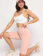 glo-story Pantaloni scurți ciclistice roz cu talie înaltă și bandă elastică în talie Delnea