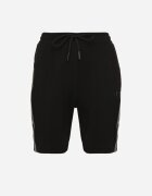 glo-story Pantaloni scurți Negri de Trening cu elastic în talie și ornamente laterale Mepassa