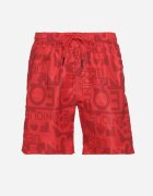 glo-story Pantaloni scurți Roșii cu elastic în talie cu imprimeu abstract Palaniria