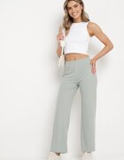 glo-story Pantaloni Verzi Striati Largi cu elastic în talie Drasia