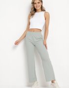 glo-story Pantaloni Verzi Striati Largi cu elastic în talie Drasia