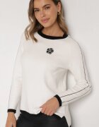 glo-story Pulover alb decorat cu dungi și aplicație Tusanne