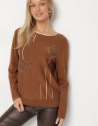 glo-story Pulover Maro Decorat cu Inimi cu Zirconii Unaressa