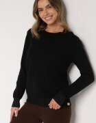 glo-story Pulover Negru cu Nasturi pe Lateral Tusiana