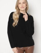 glo-story Pulover Negru Decorat cu Nasturi Metalici Amentia