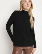glo-story Pulover Negru Neted cu semi-guler în stil casual Unallia