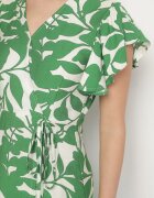 glo-story Rochie Cloș Verde deschis cu cordon cu imprimeu floral Janitaie