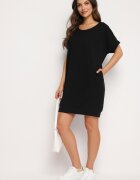 glo-story Rochie Neagră cu croială dreaptă tip T-shirt cu croială scurtă Orlella