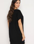 glo-story Rochie Neagră cu croială dreaptă tip T-shirt cu croială scurtă Orlella