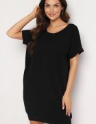 glo-story Rochie Neagră cu croială dreaptă tip T-shirt cu croială scurtă Orlella