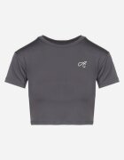 glo-story T-shirt Crop Top Gri închis Decorat cu o literă Koliviela