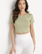 glo-story T-shirt Crop Top Verde deschis Decorat cu o literă Koliviela