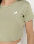 glo-story T-shirt Crop Top Verde deschis Decorat cu o literă Koliviela