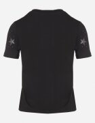 glo-story T-shirt Negru Din bumbac cu Aplicații din zirconiu cu stele Tenivella