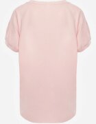 glo-story T-shirt roz cu Mâneci Scurte și Spate Mai Lung Cercisa