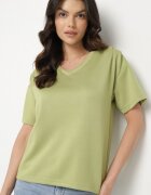 glo-story T-shirt Verde cu Decolteu Triunghiular Foniriela
