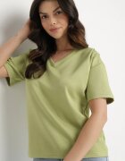 glo-story T-shirt Verde cu Decolteu Triunghiular Foniriela
