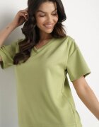 glo-story T-shirt Verde cu Decolteu Triunghiular Foniriela