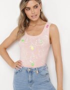 glo-story Top din bumbac Roz deschis cu motiv floral Bileria
